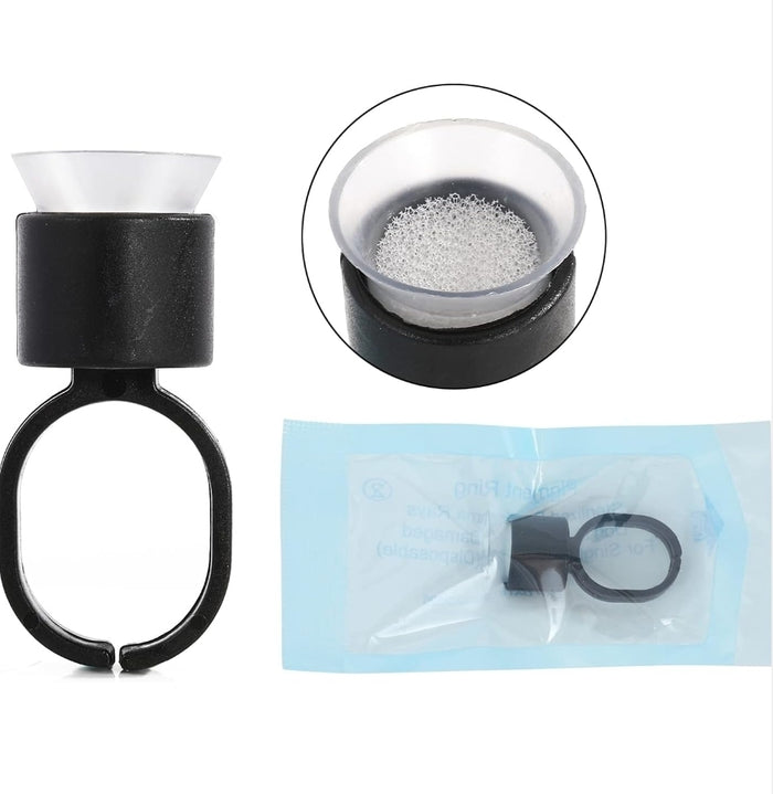 Tattoo Ink Ring Cups 10pcs - Microblading Pigment Holders with Sponge Inserts for Permanent Makeup - SD Cosmetics Care