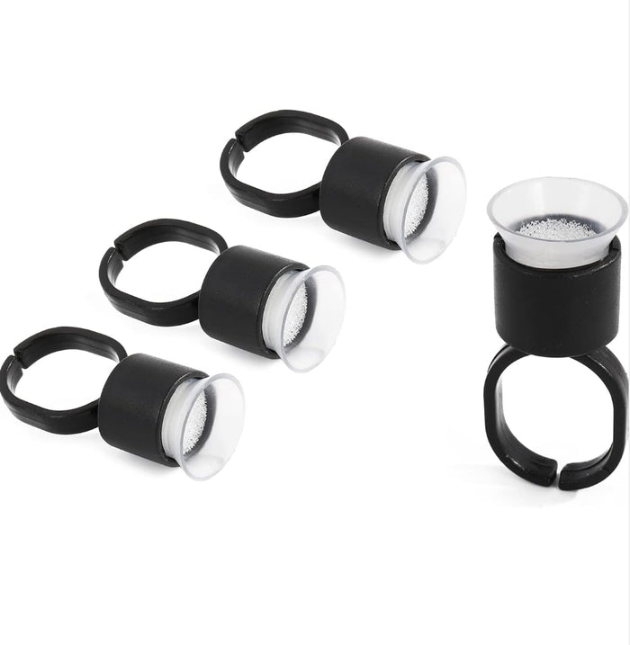 Tattoo Ink Ring Cups 10pcs - Microblading Pigment Holders with Sponge Inserts for Permanent Makeup - SD Cosmetics Care