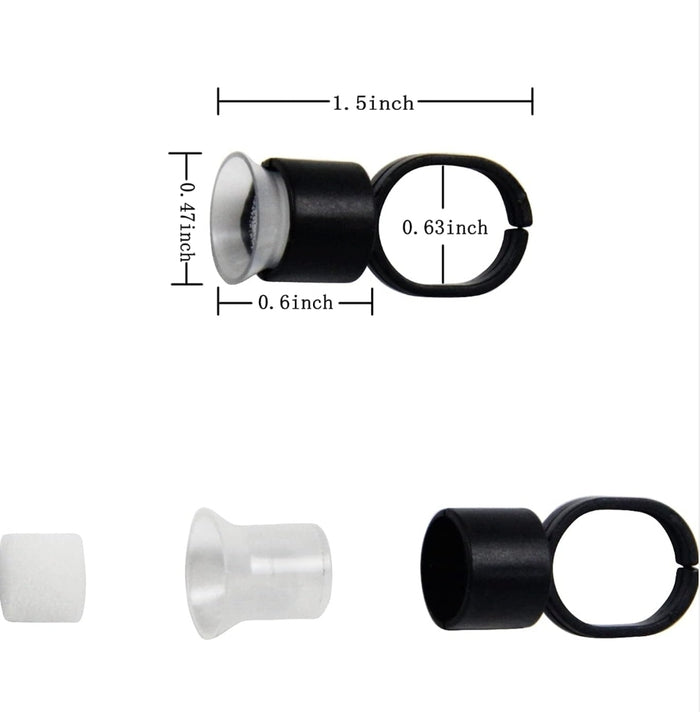 Tattoo Ink Ring Cups 10pcs - Microblading Pigment Holders with Sponge Inserts for Permanent Makeup - SD Cosmetics Care