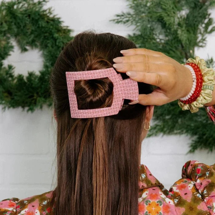 Teleties Flat Square Claw Clip - Berry Cozy - Aesthetics By Kell
