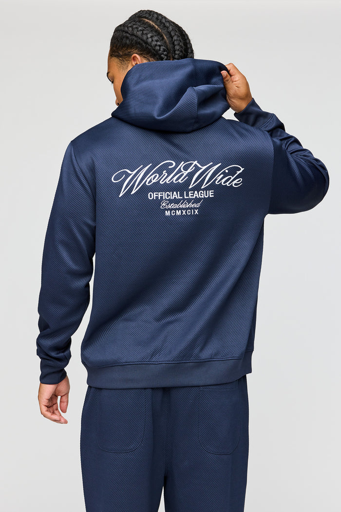 Textured Embroidered Hoodie