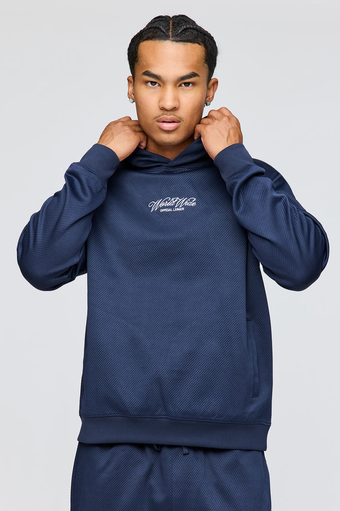 Textured Embroidered Hoodie