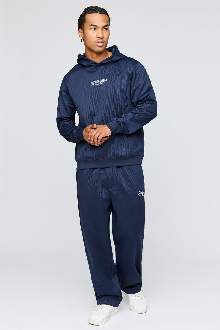 Textured Embroidered Hoodie