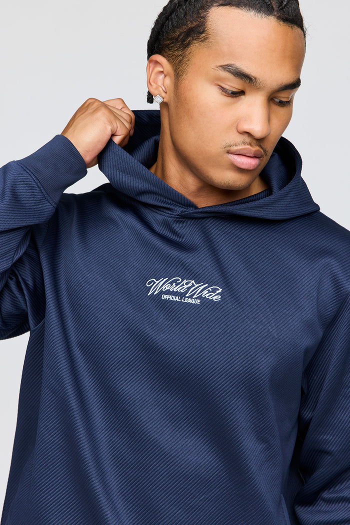 Textured Embroidered Hoodie