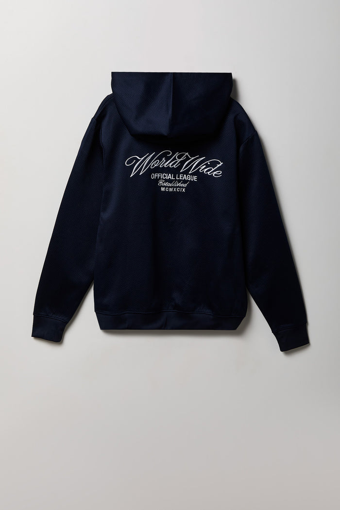 Textured Embroidered Hoodie