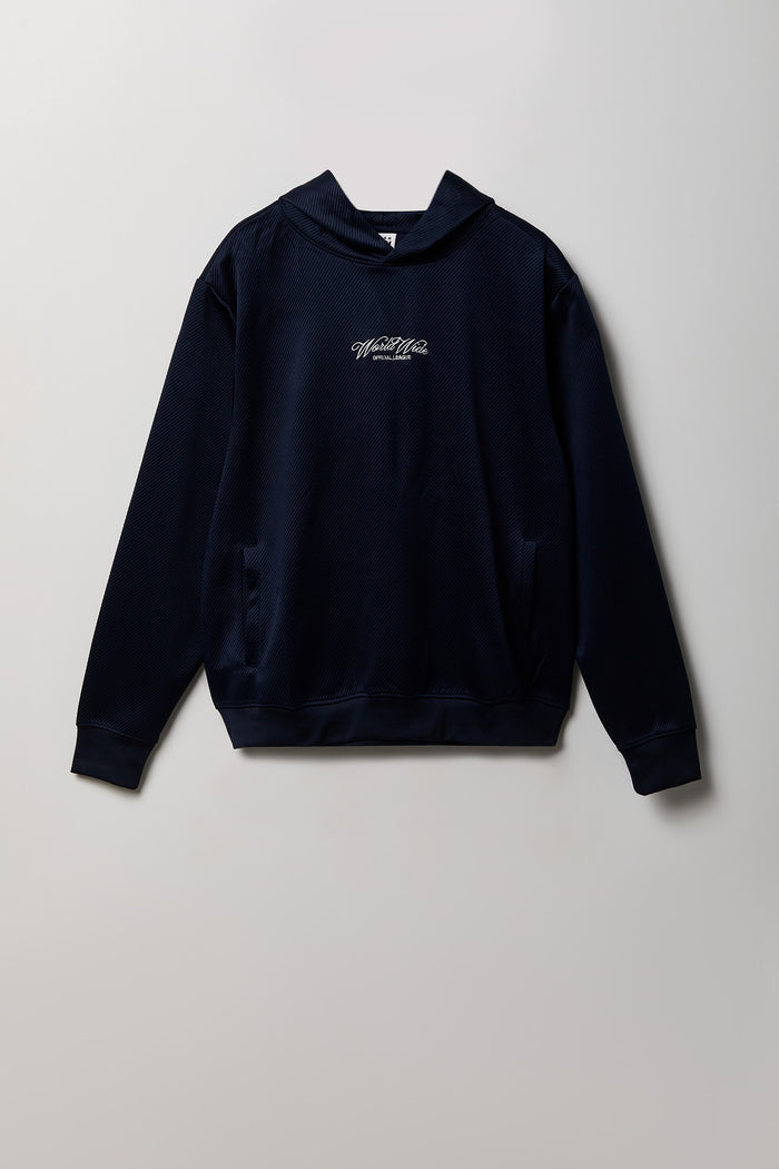 Textured Embroidered Hoodie
