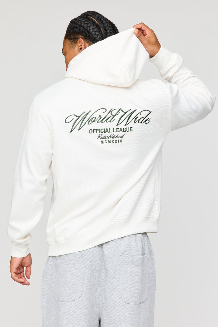 Textured Embroidered Hoodie