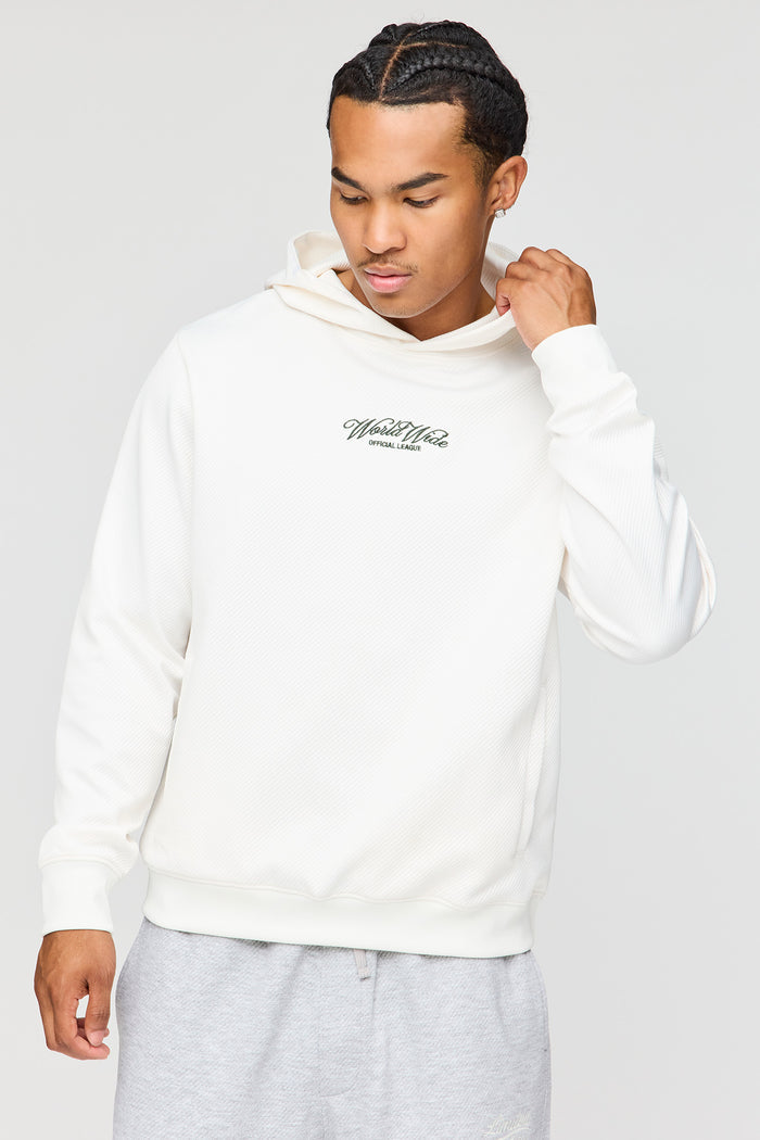 Textured Embroidered Hoodie