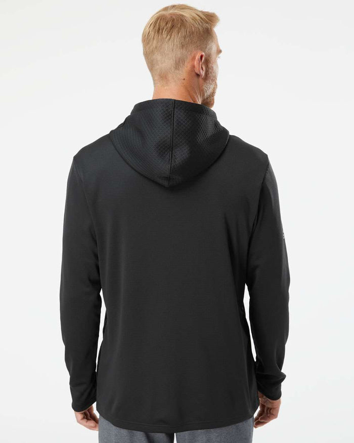 no-logo Adidas Textured Mixed Media Hooded Sweatshirt-Fleece-Adidas-Thread Logic