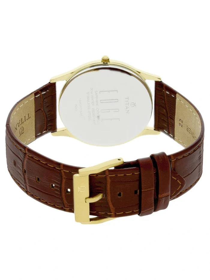 Titan Edge Round White Dial Analog Watch - NT1683YL01