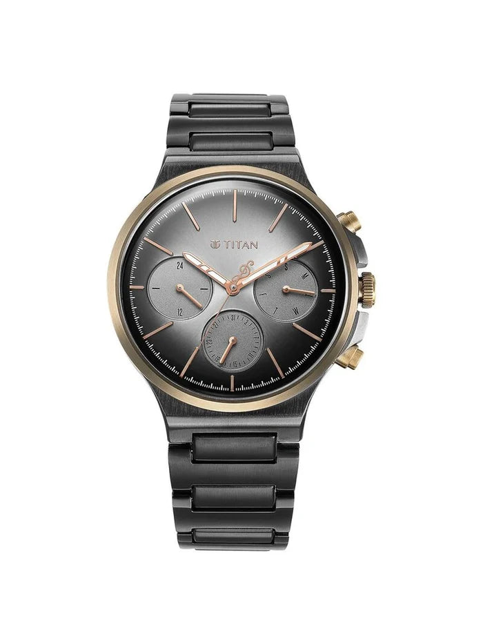 Titan Round Grey Dial Analog Watch - NS1883KM01