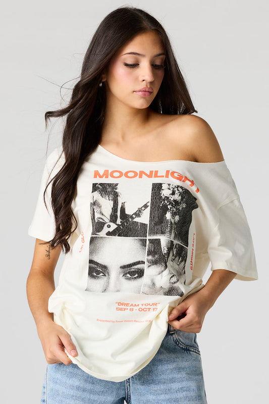 Tour Graphic Off Shoulder T-Shirt