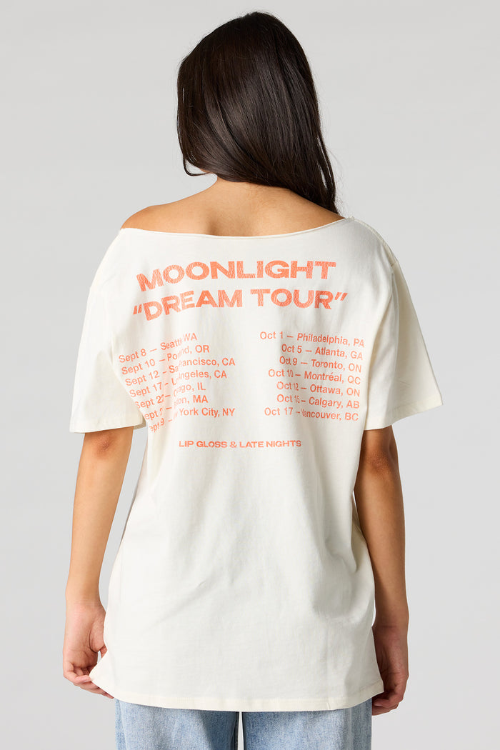 Tour Graphic Off Shoulder T-Shirt