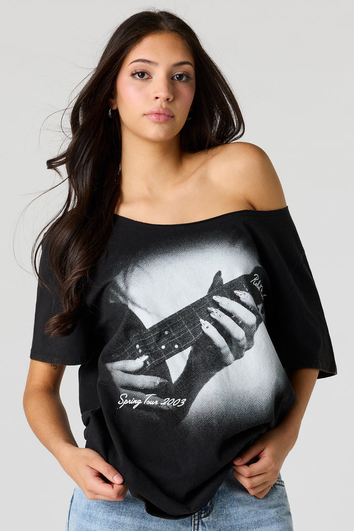 Tour Graphic Off Shoulder T-Shirt