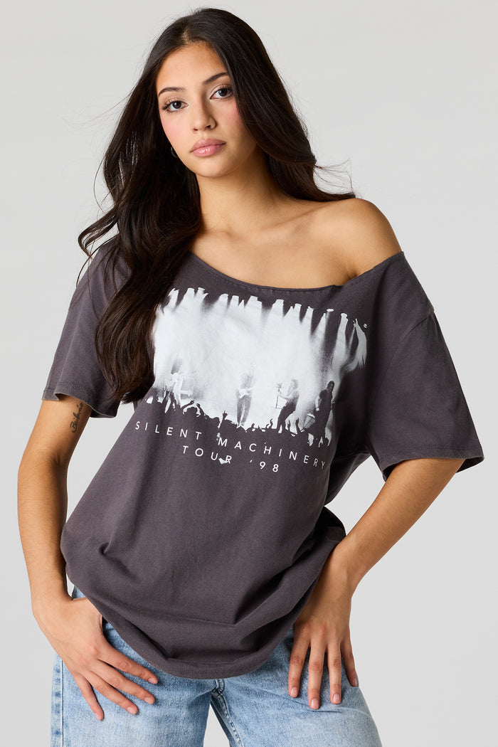 Tour Graphic Off Shoulder T-Shirt