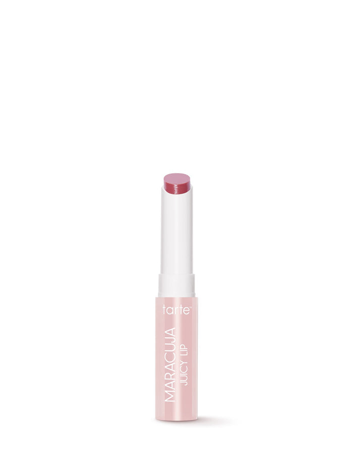 Lip balm with a white cap and pink body on a white background