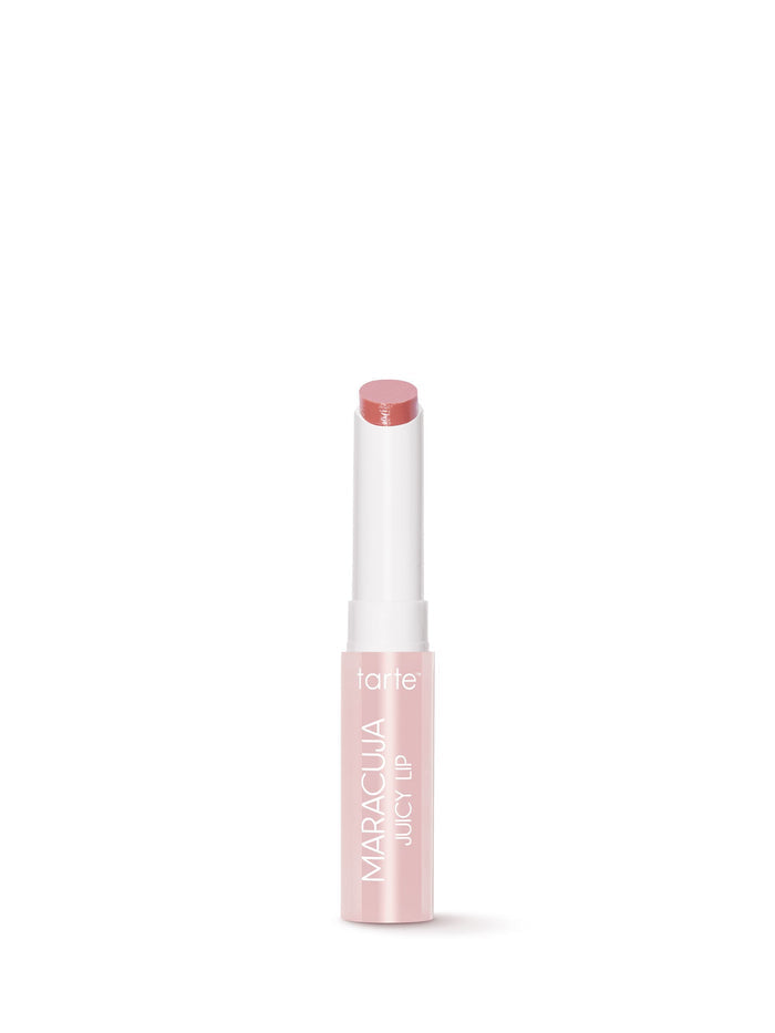 Lip balm stick with 'tarte' branding on a white background