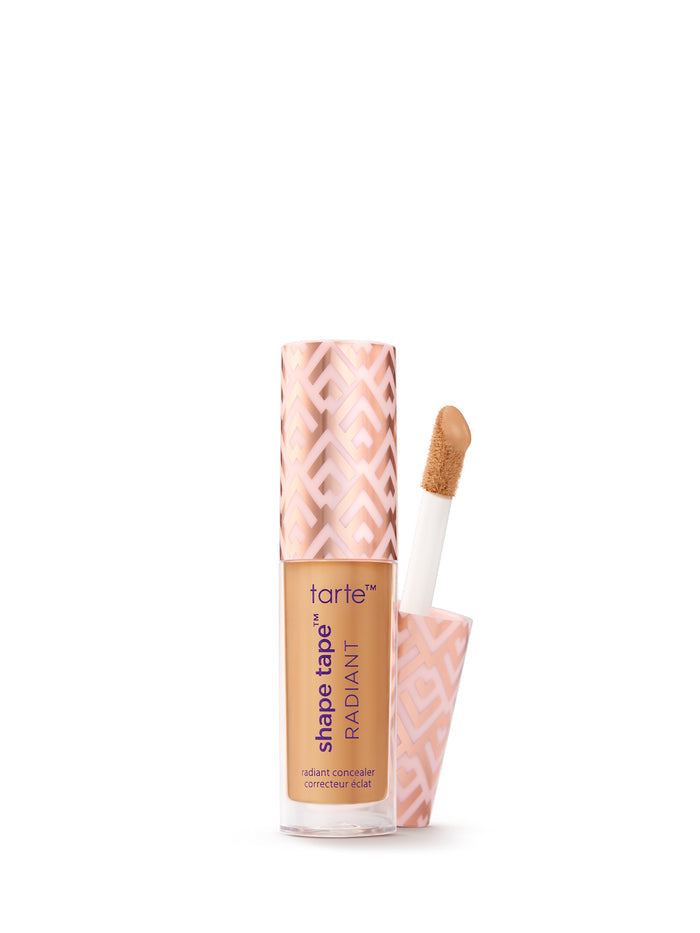 Tarte Shape Tape Radiant concealer with applicator on a white background
