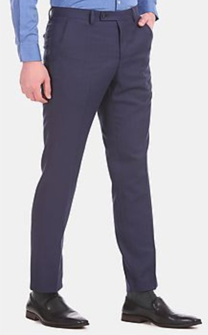 Trouser Pant N Blue Men's Formal Non Pleated Trouser Moq  2