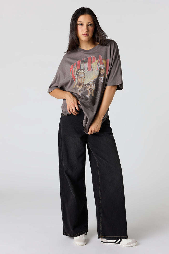 Tupac Graphic Washed Oversized T-Shirt