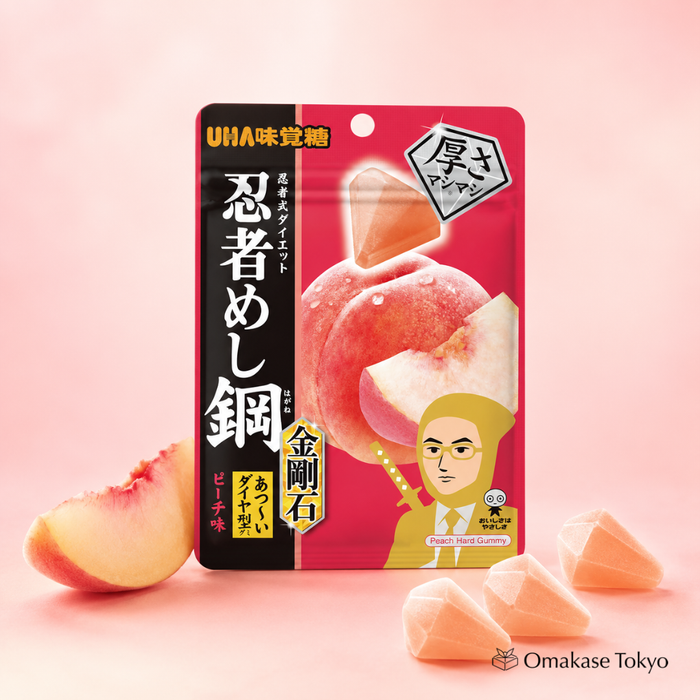 UHA Ninja Meishi Steel Kongoite Peach Gummy Candy, 45 g × 10 Bags