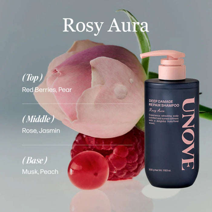Unove Deep Damage Repair Shampoo 500ml Rosy Aura | VGLE Beauty Canada