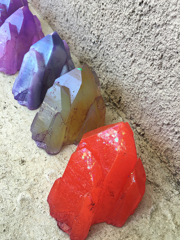 URETHANE GLOW IN THE DARK CRYSTAL- SMALL ( PURPLE AND ORANGE)