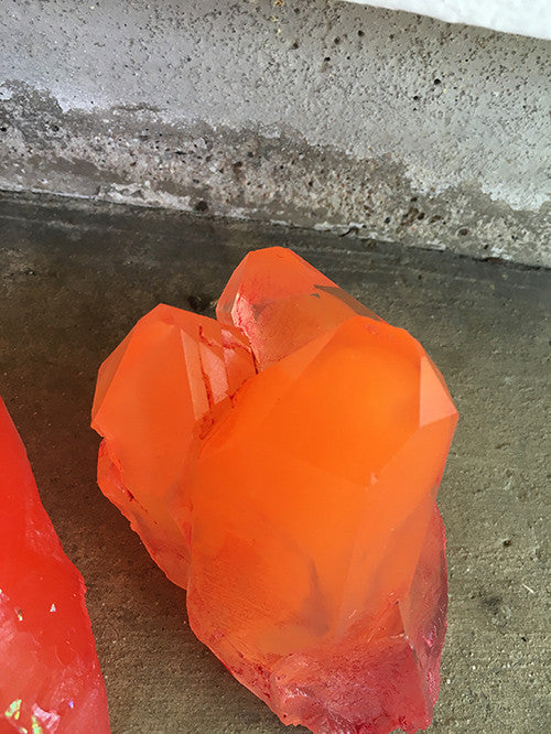 URETHANE GLOW IN THE DARK WALL CRYSTAL- MEDIUM- ORANGE