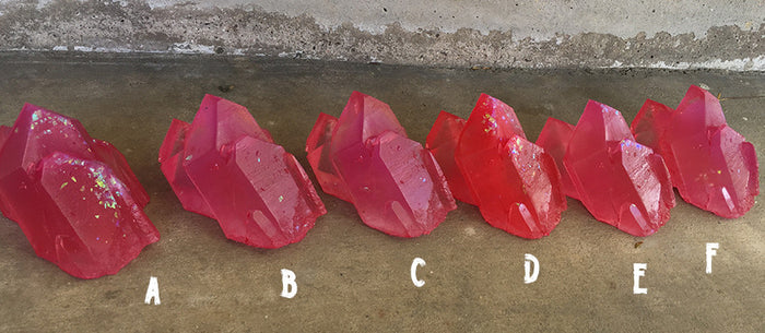 URETHANE GLOW IN THE DARK WALL CRYSTAL- SMALL- RED/PINK