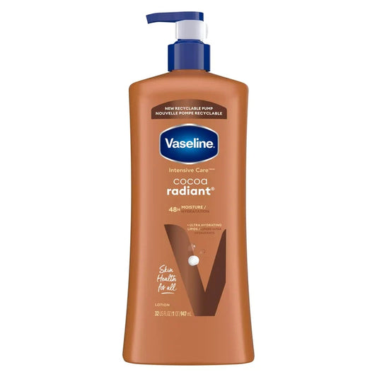 VASELINE Intensive Care Cocoa Radiant 48H Hydration Lotion فازلين لوشن العناية المكثفة بزبدة الكاكاو لترطيب يدوم 48 ساعة