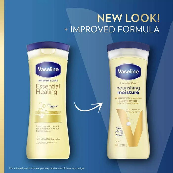 VASELINE Intensive Care Nourishing Moisture 48H Hydration Prevents Dryness Lotion فازلين لوشن العناية المكثفة بالترطيب المغذي 48 ساعة