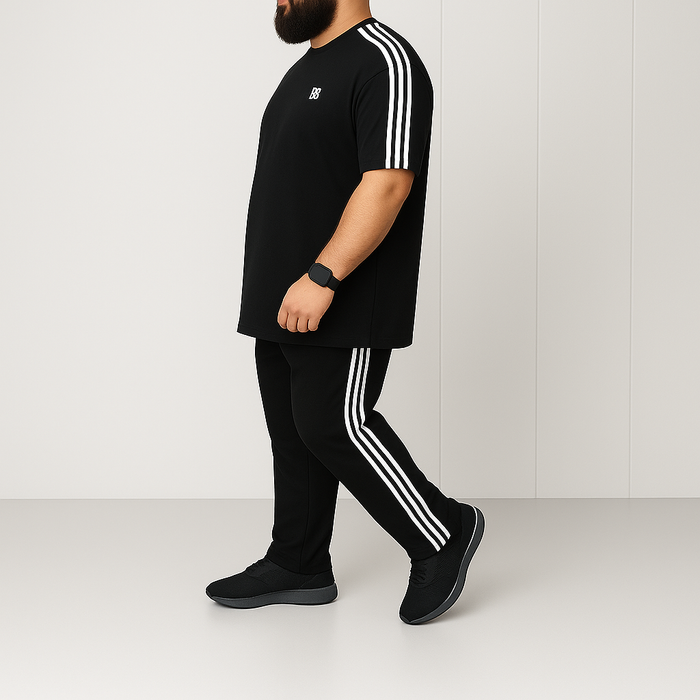 Velocity Track-Stripe Cotton Co-ord Set