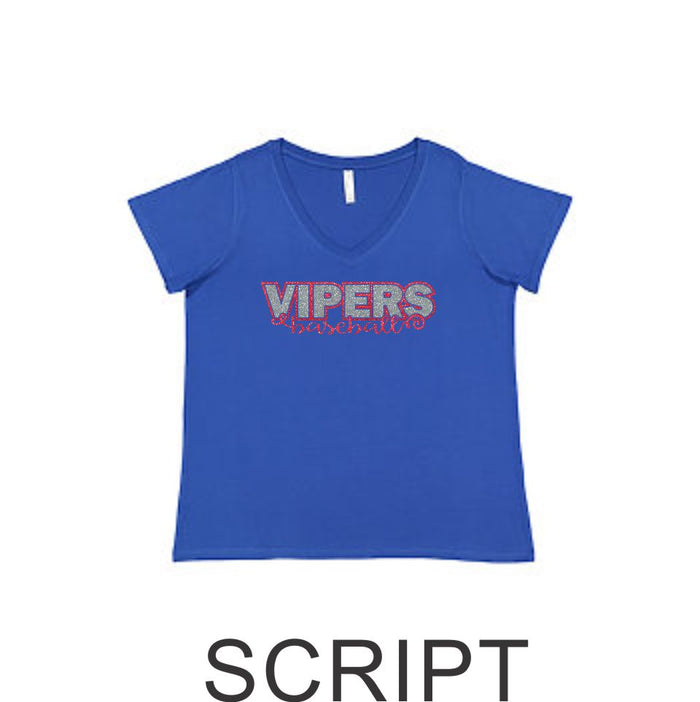 Viper Curvy Ladies Tee- 2 designs- Matte or Glitter