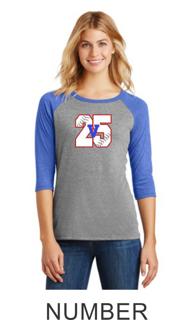 Viper Ladies Number Raglan- Matte or Glitter