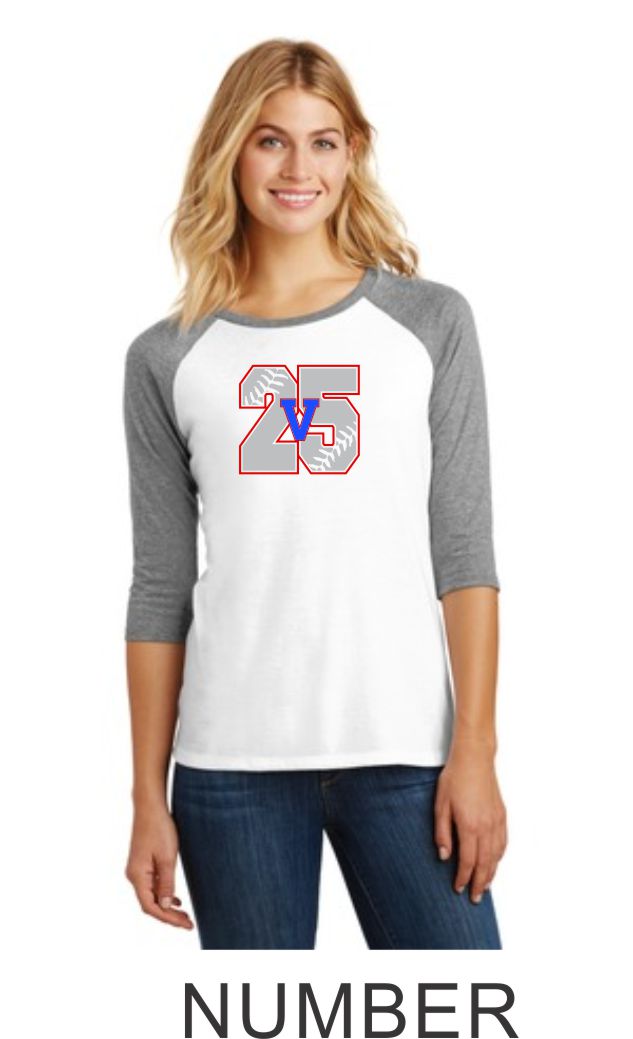 Viper Ladies Number Raglan- Matte or Glitter