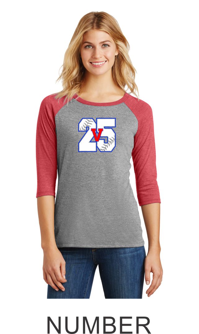 Viper Ladies Number Raglan- Matte or Glitter