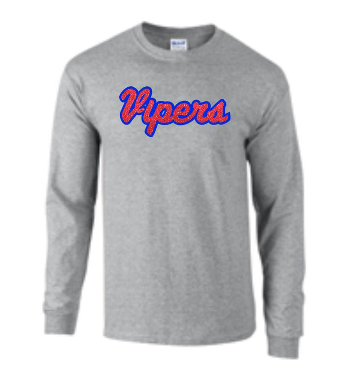 Vipers Long Sleeve New Logo Tee-Matte or Glitter