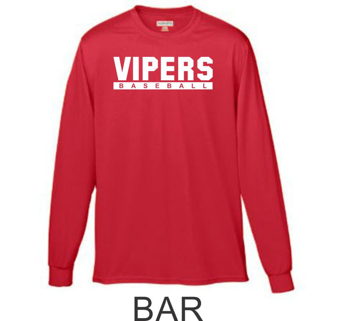 Vipers Wicking Long Sleeve Tee- 3 designs