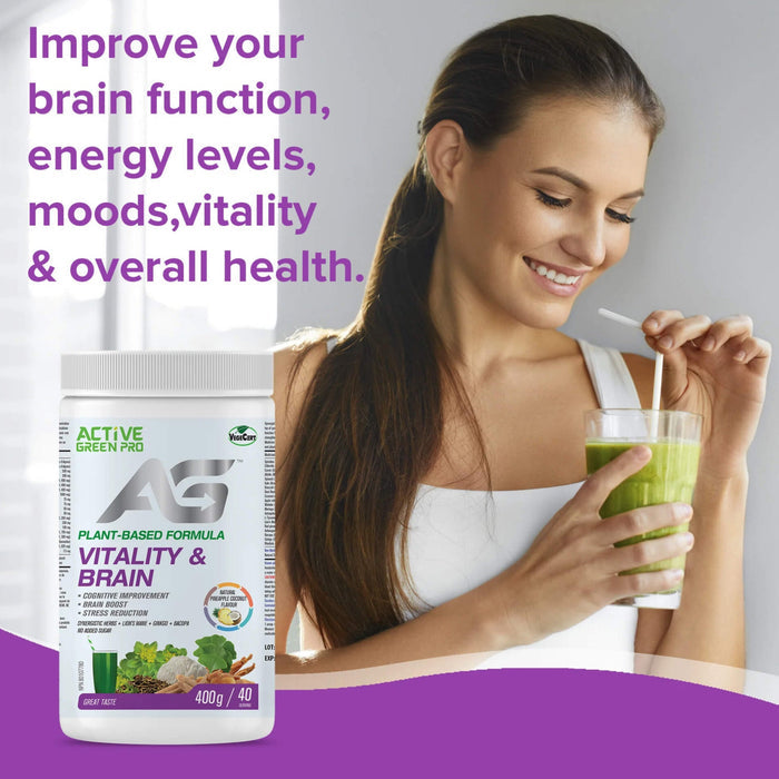 Active Greens Pro Vitality & Brain Pineapple Coconut Flavour Information