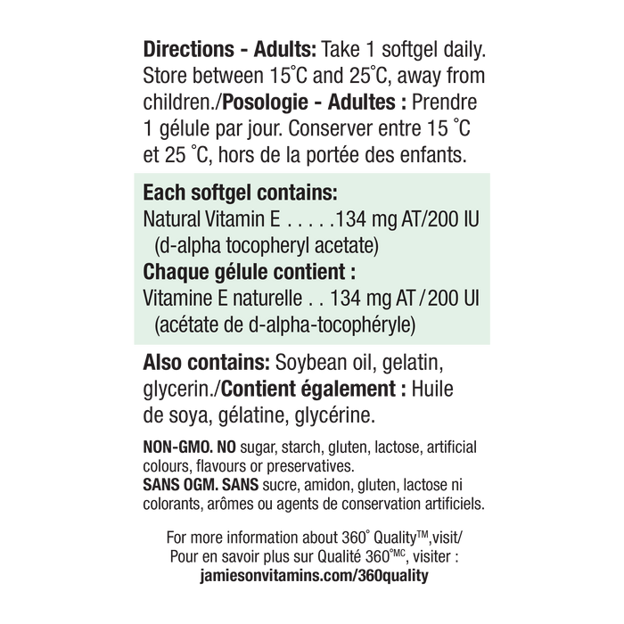 31000226 Jamieson Vitamin E 200 IU, 100 ct 31000226_NFP