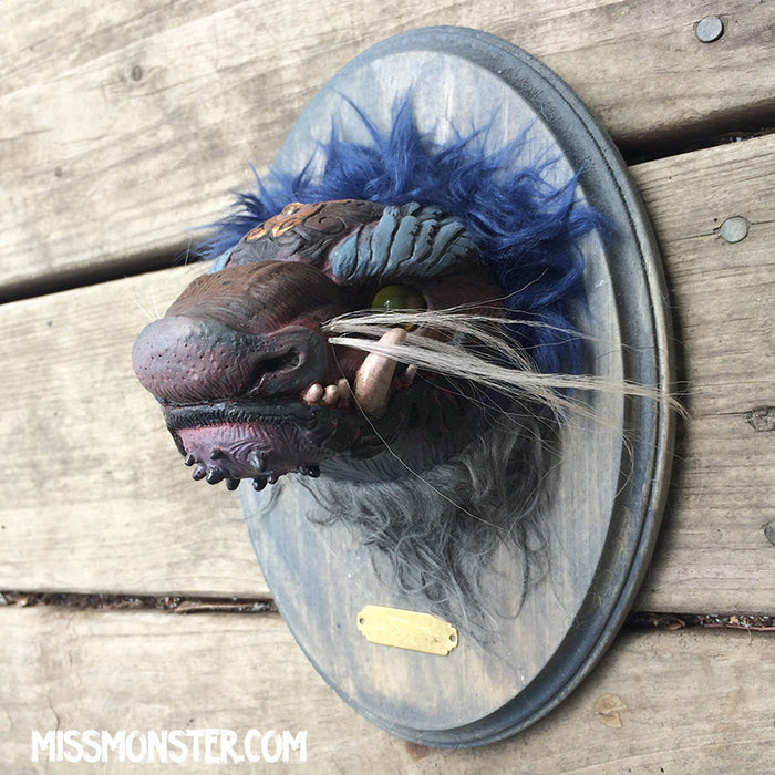 WALL MOUNTED CAST TAXIDERMY HEAD- BLUE