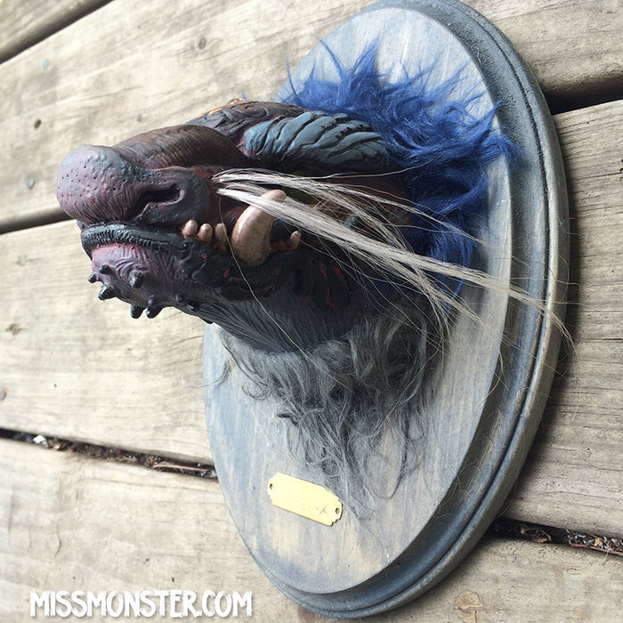 WALL MOUNTED CAST TAXIDERMY HEAD- BLUE