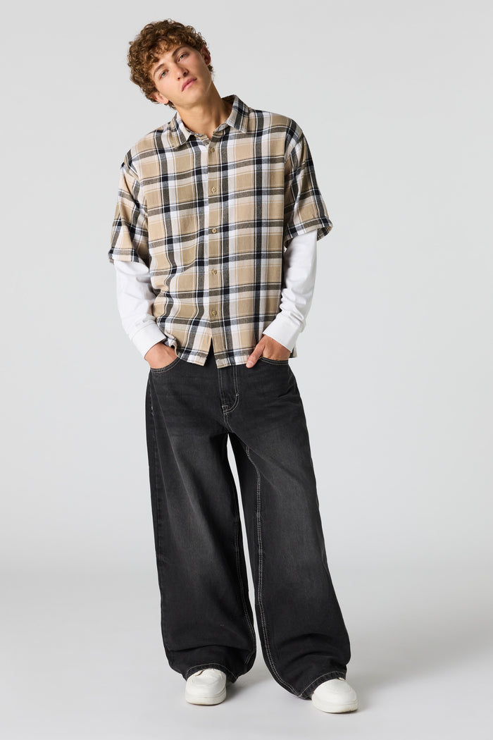 Wide Leg Washed Black Jean