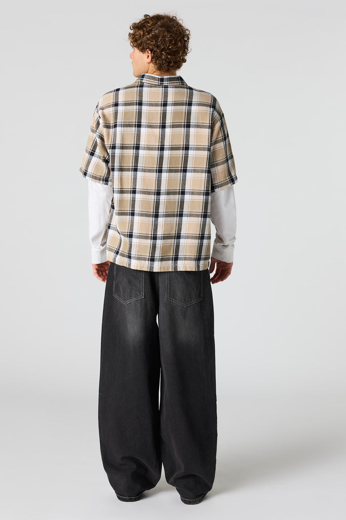 Wide Leg Washed Black Jean