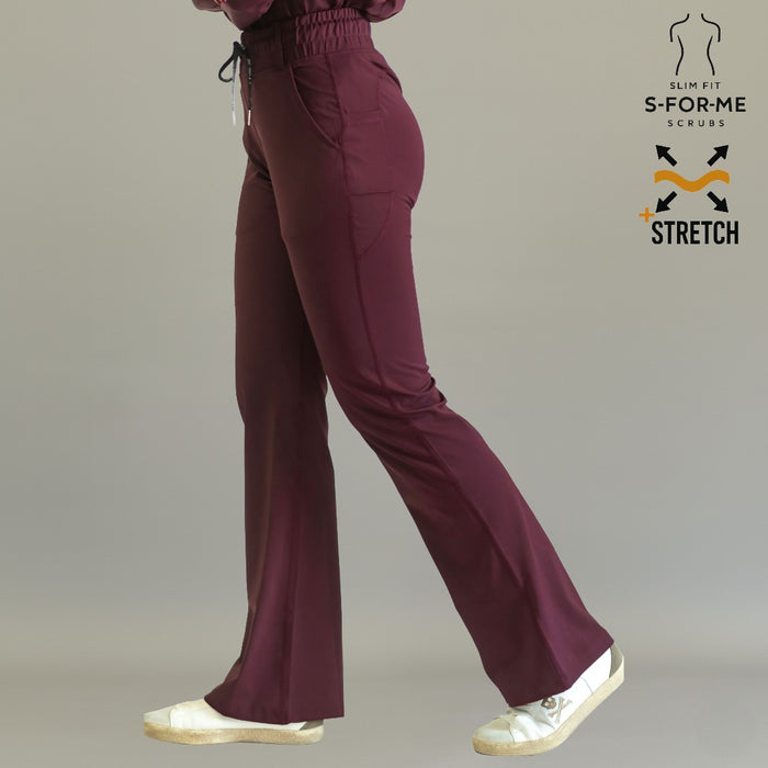 Women’s 915 Super Stretch Maroon Flare Scrub Pants