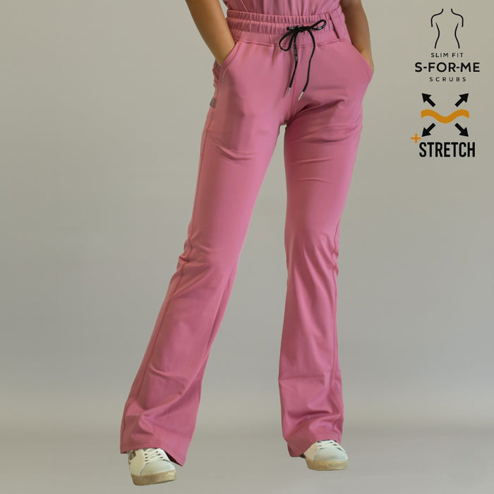 Women’s 915 Super Stretch Mauve Rose Flare Scrub Pants