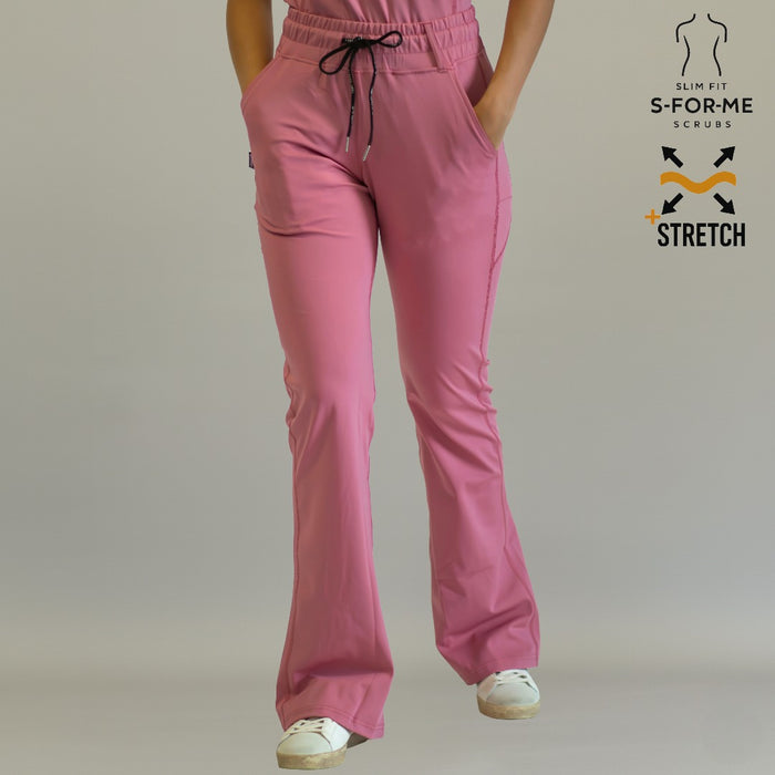 Women’s 915 Super Stretch Mauve Rose Flare Scrub Pants