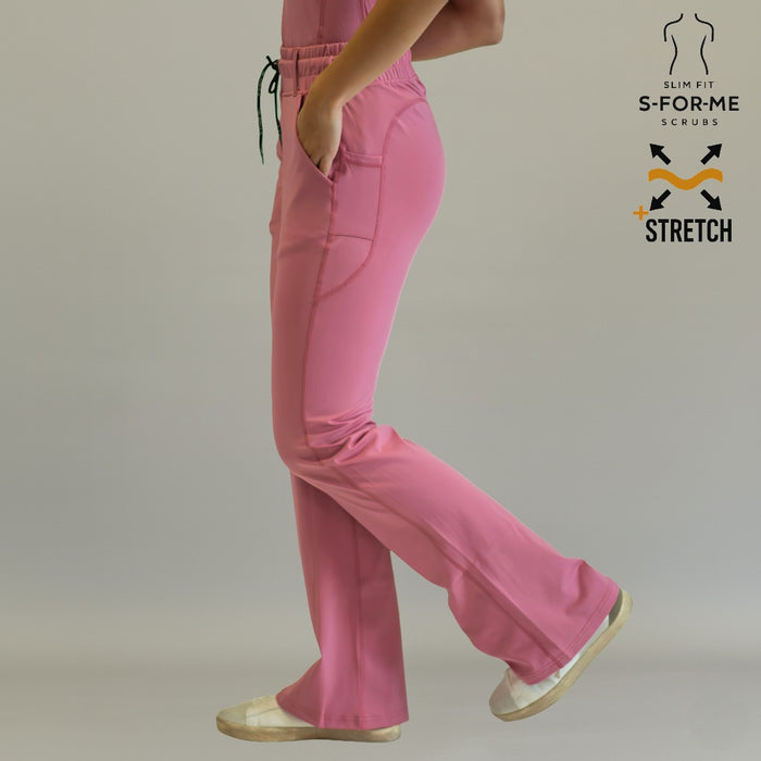 Women’s 915 Super Stretch Mauve Rose Flare Scrub Pants