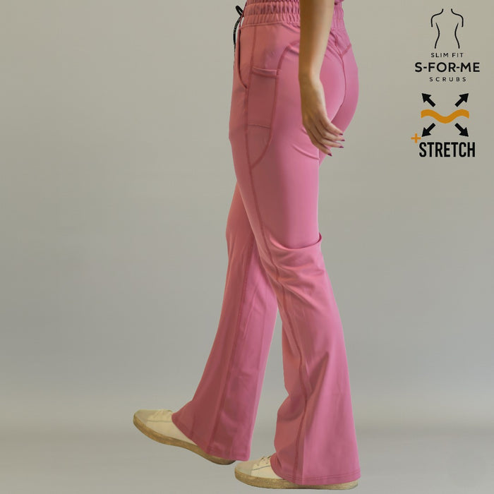 Women’s 915 Super Stretch Mauve Rose Flare Scrub Pants