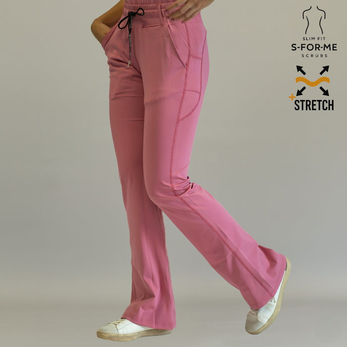 Women’s 915 Super Stretch Mauve Rose Flare Scrub Pants